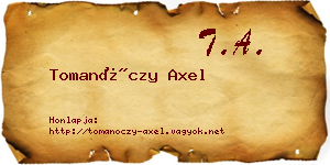 Tomanóczy Axel névjegykártya